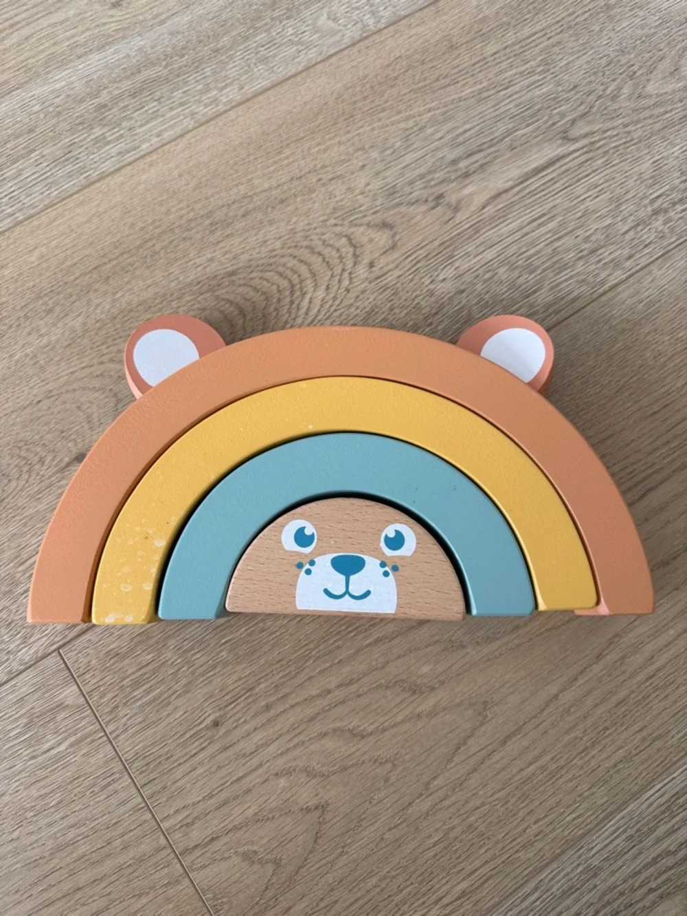 Wooden Bear Stacking Rainbow Toy kids